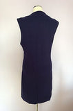 French Connection Dark Blue Stretch V Neck Sleeveless Dress Size 16 - Whispers Dress Agency - Womens Dresses - 2
