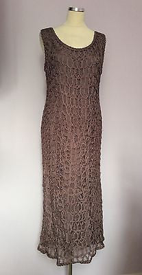 Gina Bacconi Mauve Crocheted Dress & Matching Cardigan Size 16 - Whispers Dress Agency - Womens Special Occasion - 4