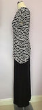 Joseph Ribkoff Black & White Stretch Long Evening Dress Size 12 - Whispers Dress Agency - Sold - 4