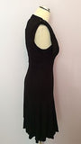 Karen Millen Black Buckle Trim Shoulder V Neck Dress Size 10 - Whispers Dress Agency - Womens Dresses - 3