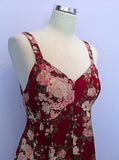 Phool Dark Red And Pink Floral Print Strappy Calf Length Dress Size S - Whispers Dress Agency - Womens Dresses - 2