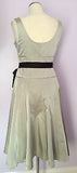 Monsoon Silver Grey With Black Belt Dress Size 10 - Whispers Dress Agency - Womens Special Occasion - 2