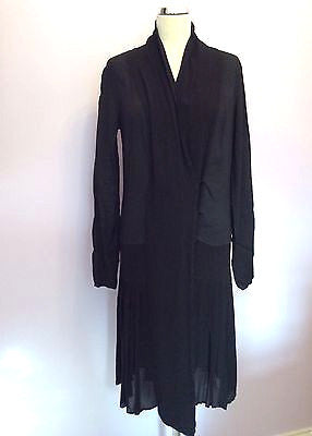 Ghost Black V Neck Wrap Across Dress Size 14 - Whispers Dress Agency - Sold - 1