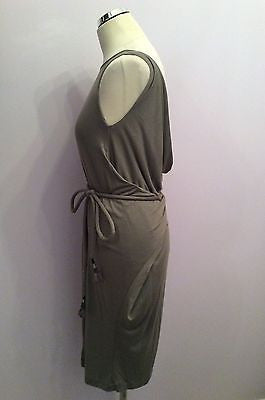 Brand New With Tags Marccain Light Brown Scoop Neck Stretch Dress Size 8/10 - Whispers Dress Agency - Womens Dresses - 2