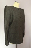Valentino Grey / Black Blend Weave Collarless Jacket Size 44 UK 14 - Whispers Dress Agency - Sold - 2