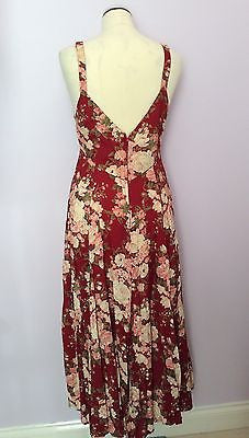 Phool Dark Red And Pink Floral Print Strappy Calf Length Dress Size S - Whispers Dress Agency - Womens Dresses - 4