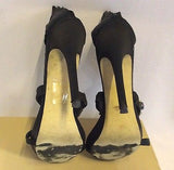 Faith Black Satin Bead & Jewel T Bar Ankle Strap Heels Size 6/39 - Whispers Dress Agency - Womens Heels - 4