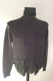 French Connection Dark Grey Zip & Button Fasten Front Cardigan Size M - Whispers Dress Agency - Mens Knitwear - 2