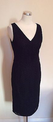 Marks & Spencer Autograph Black Broidery Anglaise Pencil Dress Size 14 - Whispers Dress Agency - Womens Dresses - 1