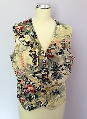 East Floral Print Brushed Cotton Waistcoat Size 16 - Whispers Dress Agency - Sold - 1