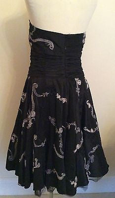 Zafir London Black Appliqué Trim Strapless Occasion / Party Dress Size 14 - Whispers Dress Agency - Womens Special Occasion - 2
