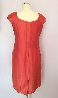 Minuet Coral Linen Blend Pencil Dress Size 14 - Whispers Dress Agency - Sold - 3