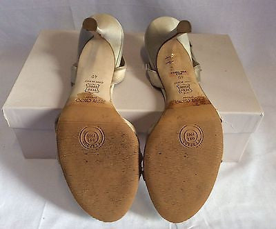 Jimmy Choo Nude Silk Satin Jewel Strappy Heel Sandals Size 7/40 - Whispers Dress Agency - Womens Sandals - 7
