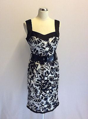 Star By Julien Macdonald Black & White Print Cotton Dress Size 10 - Whispers Dress Agency - Womens Dresses - 1