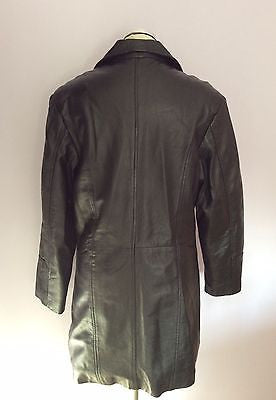 Soft Black Leather Button Front Coat Size L - Whispers Dress Agency - Womens Coats & Jackets - 3