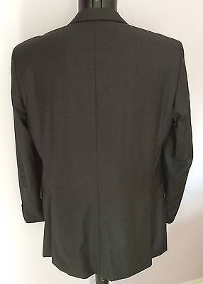 Smart Hugo Boss Dark Grey & Brown Pinstripe Wool Suit Jacket Size 50 UK 40 - Whispers Dress Agency - Mens Suits & Tailoring - 2