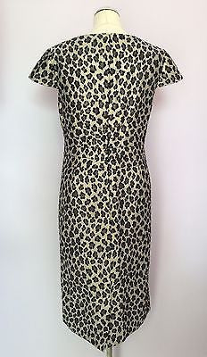 Gina Bacconi Black & Silver / Gold Metalic Leopard Print Pencil Dress Size 16 - Whispers Dress Agency - Womens Special Occasion - 2