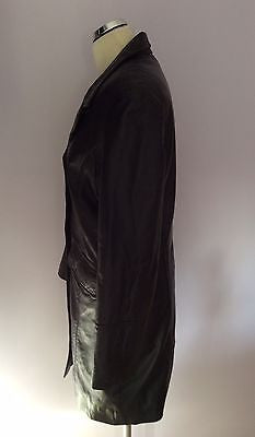 Soft Black Leather Button Front Coat Size L - Whispers Dress Agency - Womens Coats & Jackets - 2