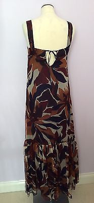 Jigsaw Autumn Shades Long Silk Maxi Dress Size 10 - Whispers Dress Agency - Womens Dresses - 4