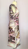Betty Barclay Pink, Lilac White & Brown Print Linen Dress Size 12 - Whispers Dress Agency - Womens Dresses - 2
