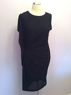 Brand New With Tags Angelababy Black Pleated Side Dress Size L - Whispers Dress Agency - Womens Dresses - 1