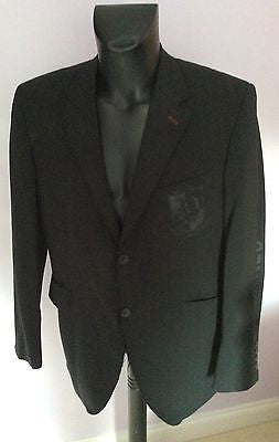 Parkes Black Pinstripe Wool Suit Embellished Jacket Size L - Whispers Dress Agency - Mens Suits & Tailoring - 1