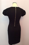 Ted Baker Black Pleated Front Pencil Dress Size 1 UK 10 - Whispers Dress Agency - Womens Dresses - 4
