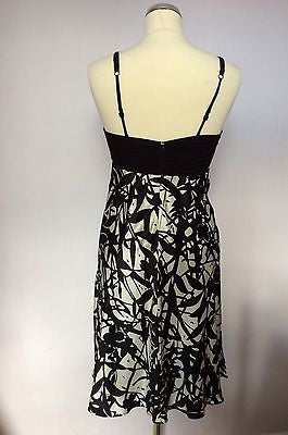 Marks & Spencer Autograph Black & White Print Silk Strappy Dress Size 10 - Whispers Dress Agency - Womens Special Occasion - 2
