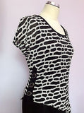 Joseph Ribkoff Black & White Stretch Long Evening Dress Size 12 - Whispers Dress Agency - Sold - 2