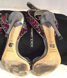 Dolce & Gabbana Red & Silver Sequinned Strappy Heel Sandals Size 6/39 - Whispers Dress Agency - Sold - 5
