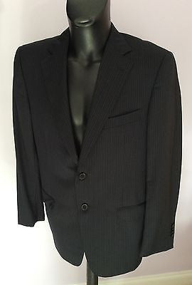 Smart Ermenegildo Zenga Black Pinstripe Wool Suit Jacket Size 42 - Whispers Dress Agency - Mens Suits & Tailoring - 1
