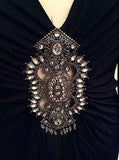 Vertigo Black Jewel Trim Dress Size S - Whispers Dress Agency - Womens Eveningwear - 2