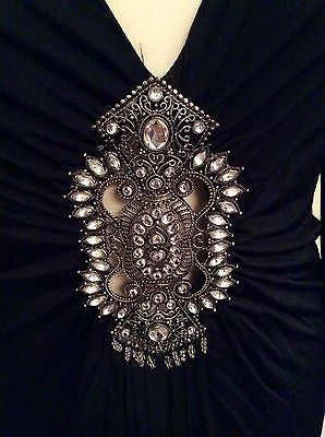 Vertigo Black Jewel Trim Dress Size S - Whispers Dress Agency - Womens Eveningwear - 2