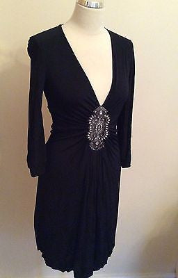 Vertigo Black Jewel Trim Dress Size S - Whispers Dress Agency - Womens Eveningwear - 1