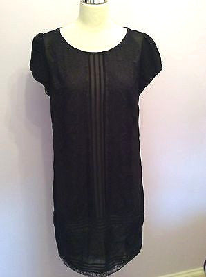 BRAND NEW WITH TAGS JOHN ROCHA BLACK LACE PANEL SHIFT DRESS 14 RRP £ 65 - Whispers Dress Agency - Womens Dresses - 1