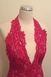 BRAND NEW AFTERSHOCK HOT PINK BEADED & SEQUINNED HALTERNECK COCKTAIL DRESS SIZE M - Whispers Dress Agency - Womens Eveningwear - 2