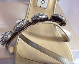 Jimmy Choo Nude Silk Satin Jewel Strappy Heel Sandals Size 7/40 - Whispers Dress Agency - Womens Sandals - 5