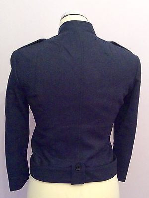 All Saints Dark Blue Wool Blend Gravel Jacket Size 8 - Whispers Dress Agency - Womens Coats & Jackets - 2