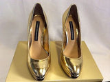 Brand New French Connection Gold Metalic Platform Heels Size 3/36 - Whispers Dress Agency - Sold - 3
