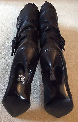 Office Black Leather Calf Length Boots Size 6/39 - Whispers Dress Agency - Womens Boots - 5