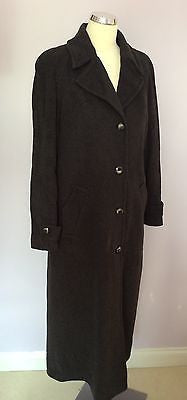 Jacques Vert Dark Grey Wool & Cashmere Long Coat Size 12 - Whispers Dress Agency - Womens Coats & Jackets - 1