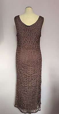 Gina Bacconi Mauve Crocheted Dress & Matching Cardigan Size 16 - Whispers Dress Agency - Womens Special Occasion - 6
