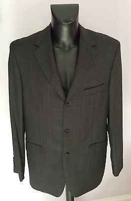 Smart Hugo Boss Dark Grey Check Super 100 Wool Suit Jacket Size 42 - Whispers Dress Agency - Mens Suits & Tailoring - 1