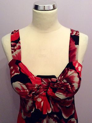 Star By Julien Macdonald Black & Red Floral Print Maxi Dress Size 10 - Whispers Dress Agency - Womens Dresses - 3