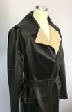 BROWNS DARK BROWN FAUX LEATHER BELTED COAT SIZE 12 - Whispers Dress Agency - Womens Coats & Jackets - 2