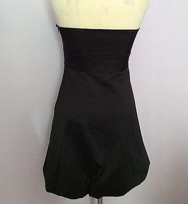 Karen Millen Black Matt Satin Strapless Pleated Front Dress Size 10 - Whispers Dress Agency - Womens Eveningwear - 3