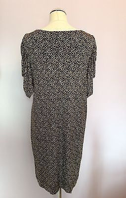 Jaeger Brown & Cream Print Silk Pleated Short Sleeve Dress Size M - Whispers Dress Agency - Womens Dresses - 3
