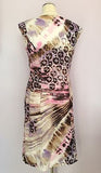Betty Barclay Pink, Lilac White & Brown Print Linen Dress Size 12 - Whispers Dress Agency - Womens Dresses - 3
