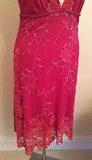 BRAND NEW AFTERSHOCK HOT PINK BEADED & SEQUINNED HALTERNECK COCKTAIL DRESS SIZE M - Whispers Dress Agency - Womens Eveningwear - 4
