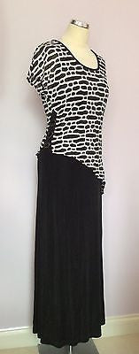 Joseph Ribkoff Black & White Stretch Long Evening Dress Size 12 - Whispers Dress Agency - Sold - 1